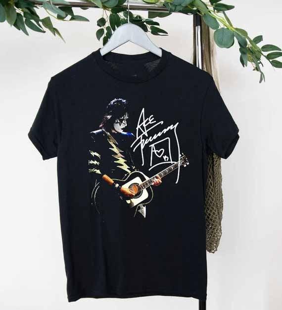 

New ACE FREHLEY Vintage Tee Shirt Signature Black All Size Unisex Unisex T-Shirt XXXXL