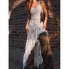 Summer New Sexy Lace Strap Sheer Dress With A Stylish Ruffle A-Line Skirt For Women