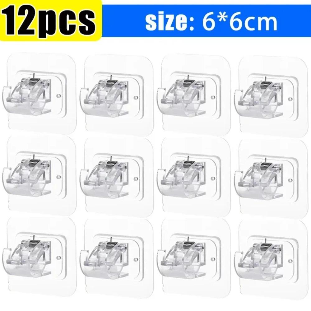 Clemă pentru perdea fără cuie, cleme pentru tije, cârlige autoadezive, cârlige pentru șină reglabile, duș, depozitare de uz casnic, agățat, suport pentru stick