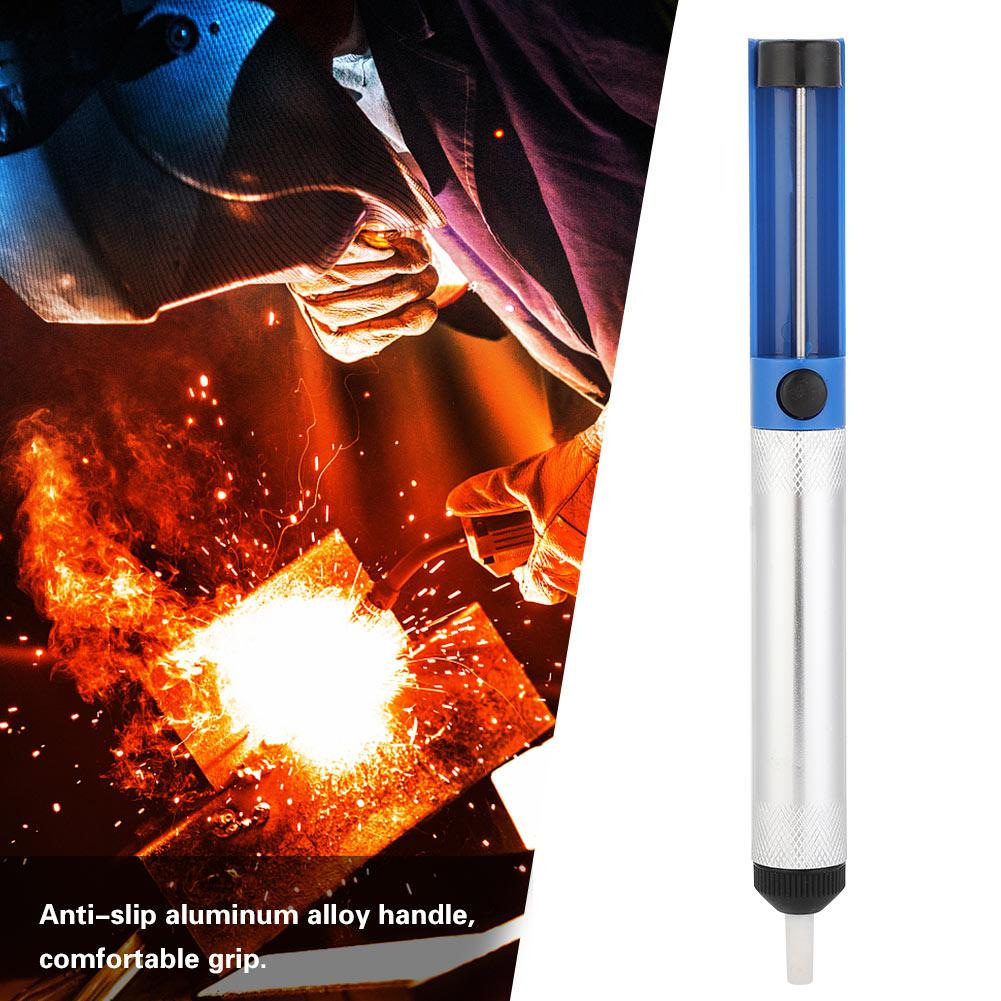 3Pcs Manual Desoldering Pump Tin Suction   Solder Removal Hand Tool (Half Aluminum Blue)