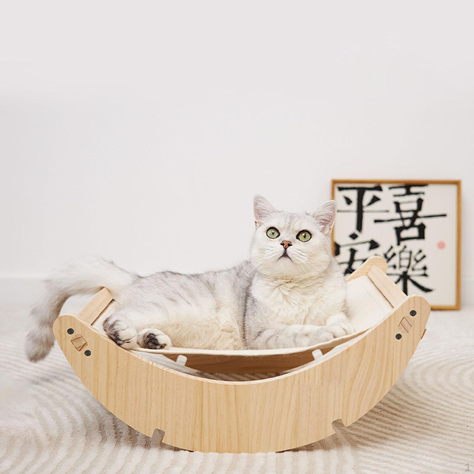 

Cat Hammock Bed, Hammocks Swing Bed for Cat, Solid Wooden Chair, Sofa Crib Size