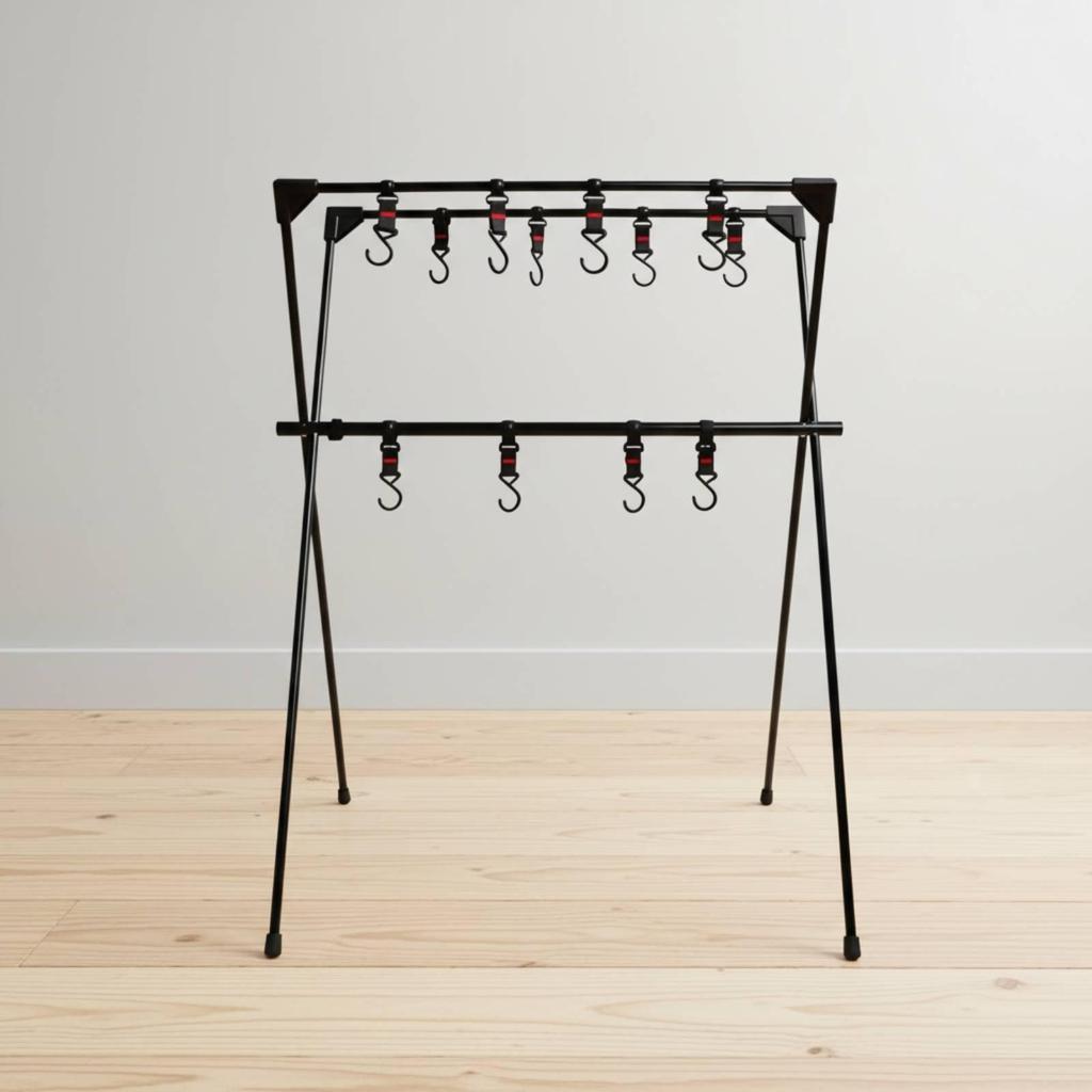 X-Shaped Camping Rack Multifunctional Collapsible Triangular Shelf Quick Setup