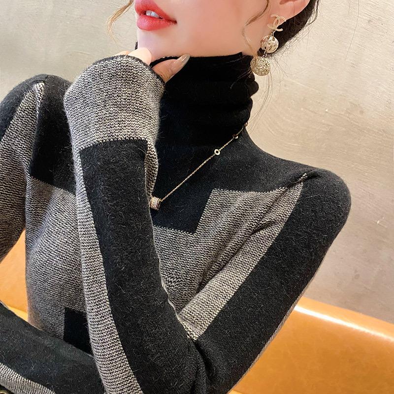 Rollkragenpullover Damen Neu Frühling Unterhemd, High-End Sinn für Ausländischen Stil, High-End Sinn für Dünn Gestricktes Innenfutter