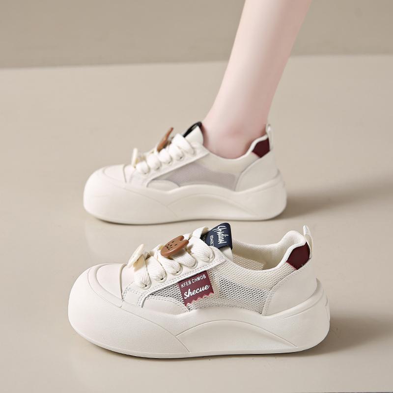 CRLAYDK Designer Women's Mesh Low Top Walking Sneakers Skateboard Platform Fashion Casual Ladies Shoes Cute Comfortable Tennis