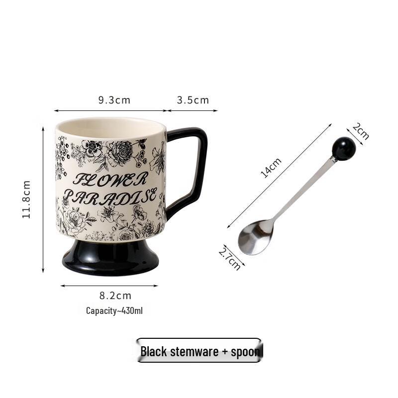 Vintage Ceramic High-Foot Coffee Mug
