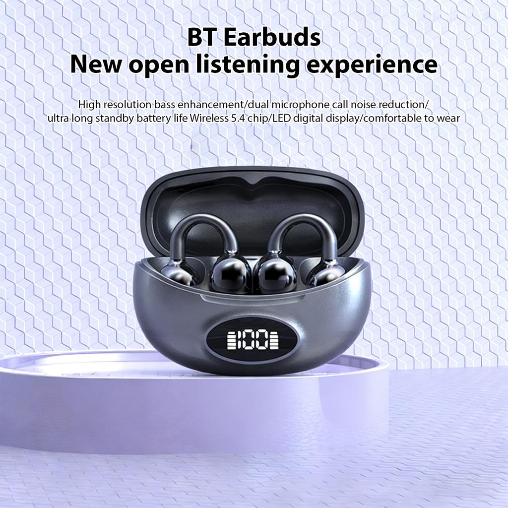 BT 5.4 Noise Canceling Earbuds with LED Display Dual Microphone Clear Calls Long Playing Time