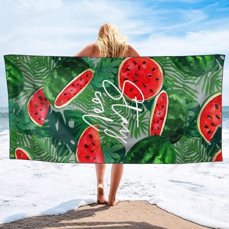 Cartoon Orange Crab Wave Beach Towel Ocean Animal Print Quick Dry Summer Swimming Towel