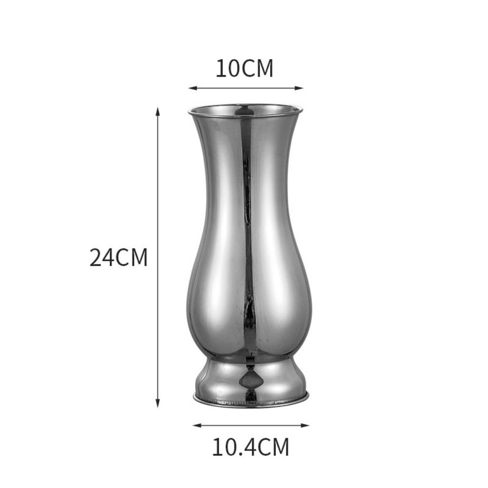 Flower Arrangement Single Vase Stainless Steel Flower Pot Creative Tabletop Vases  Vase Ornament