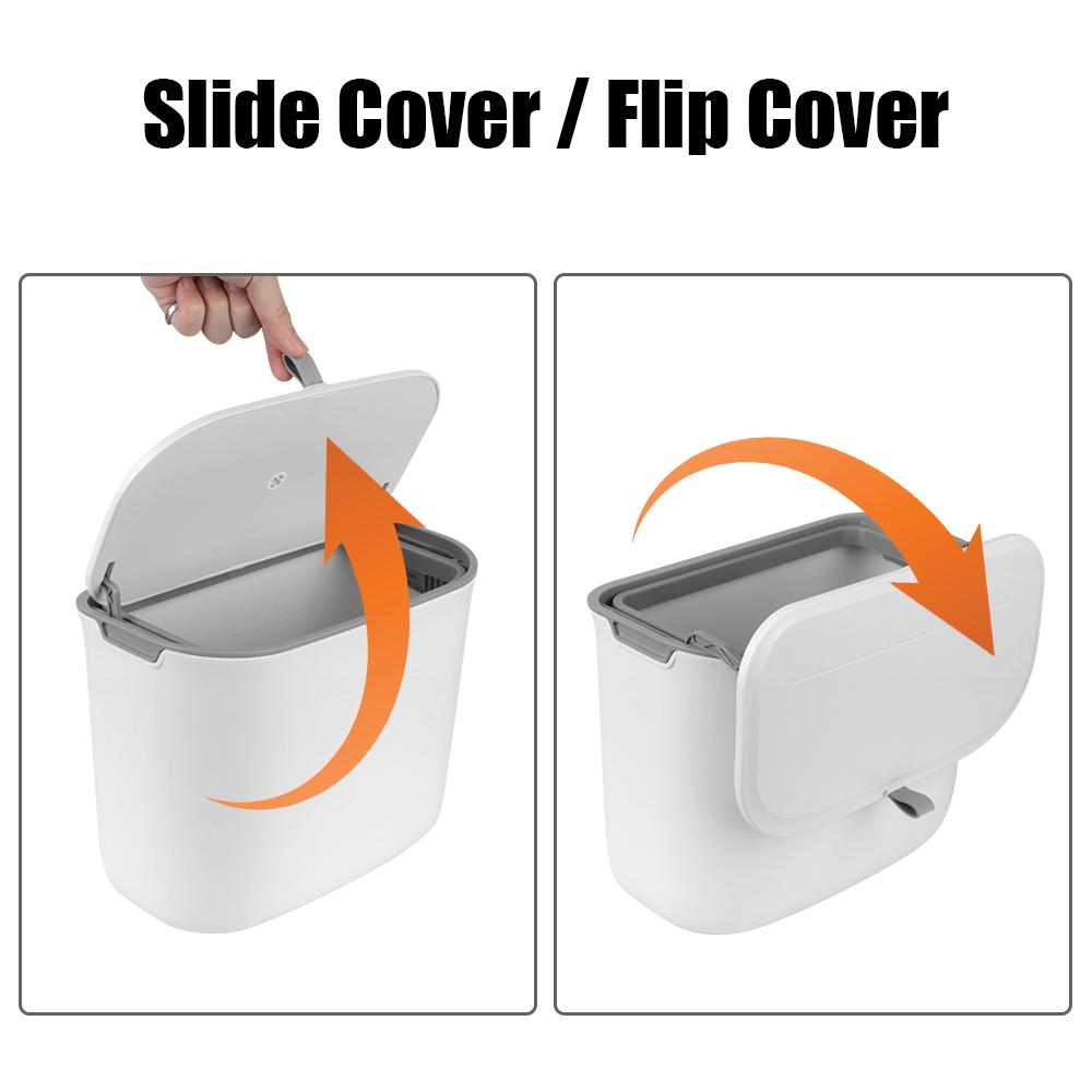Pattumiera Sospesa GONICVIN 7L Con Coperchio – Da Appendere A Porta O Armadio, Per Cucina E Bagno, Plastica Robusta (Blu)