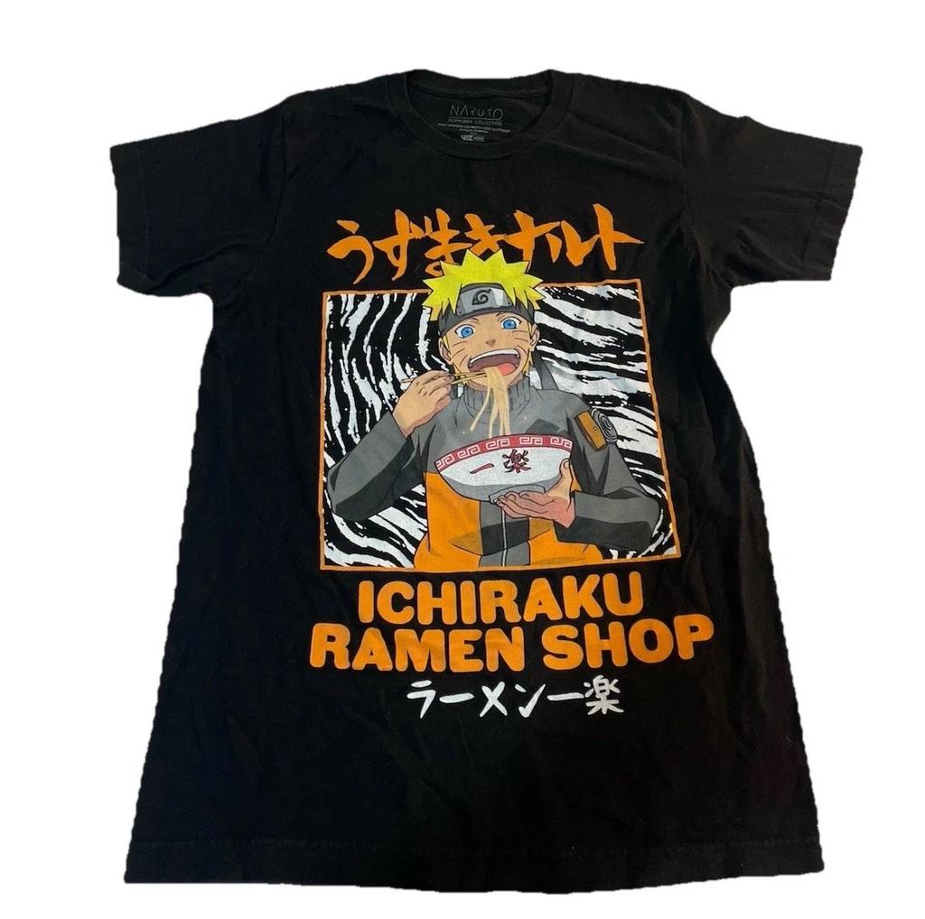 Vintage 2007 Naruto First-class Ramen Shop Anime Flat T-shirt 2025 Summer New Retro Men and Women Streetwear