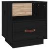 VidaXL Bedside Table Black 40x34x45 Cm Solid Pine Wood818303