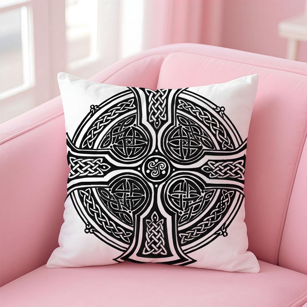 Holy Grail Pattern Pillow Religious Art Cushion Cover Linen Pillowcase Cover Soft Decor for Sofa Home Room