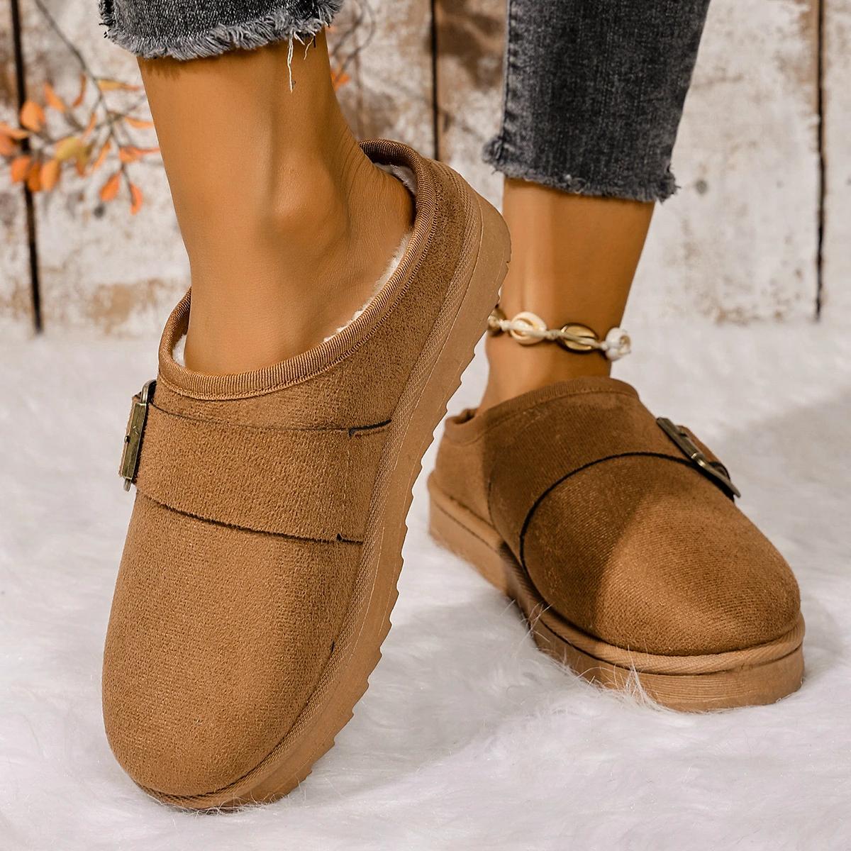 

Fashion Women Fluffy Slippers for Autumn and Winter Indoor Thick Sole Anti-Slip and Warm Unisex Slippers Winter Snow Boots 36 помаранчевий