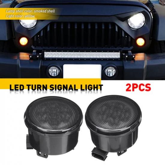 2x Left Front LED Right Side Marker Signal Light Fit Jeep 2007-2018 Wrangler JK