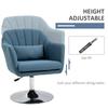 Swivel Linen Fabric Accent Chair for Living Room Contemporary Vanity Armchair with Adjustable Height Thick Cushion Lumbar Support Armrest for Bedroom