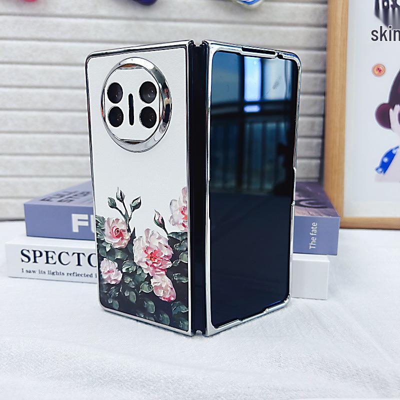 OPPO Find N5 & Huawei Mate X6/X5 Leather Pattern Electroplated Protective Phone Case