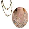 Collana Bohémienne con Perle di Conchiglia Naturale Design a Doppio Strato Leggero Catena per Clavicola da 120 cm Accessori Gioielli