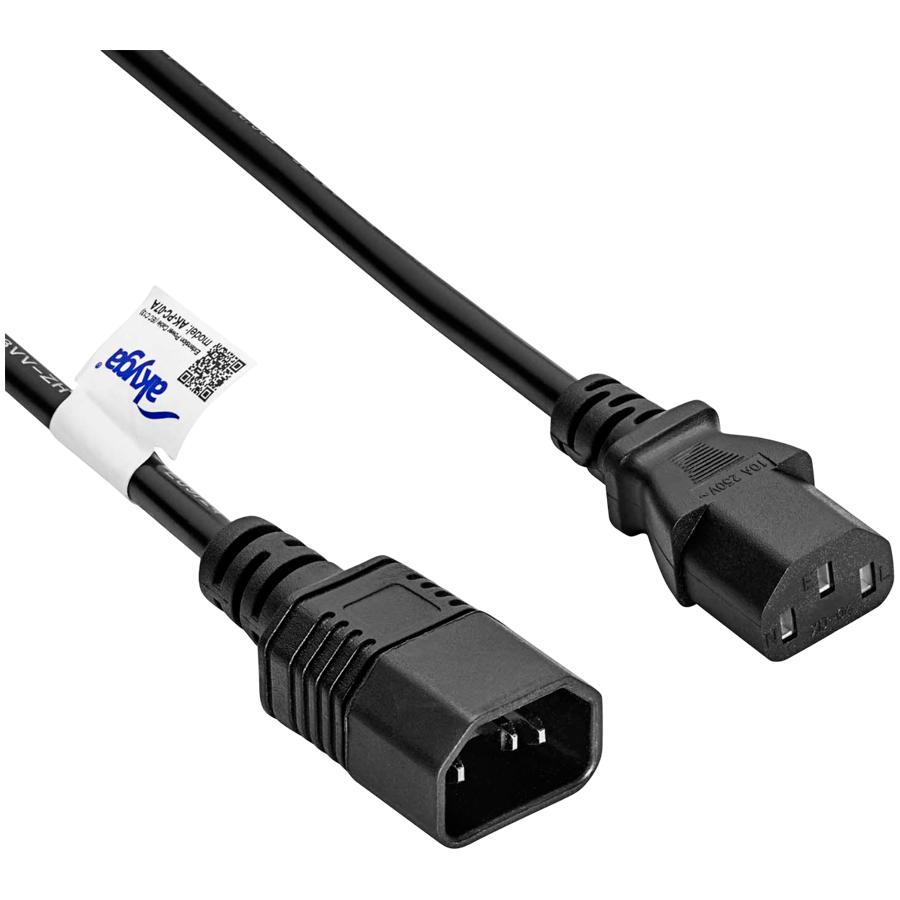 Akyga Power Extension Cable for Pc Printer Ak-pc-07a 3 Pin Iec C13 C14 Cable 3m