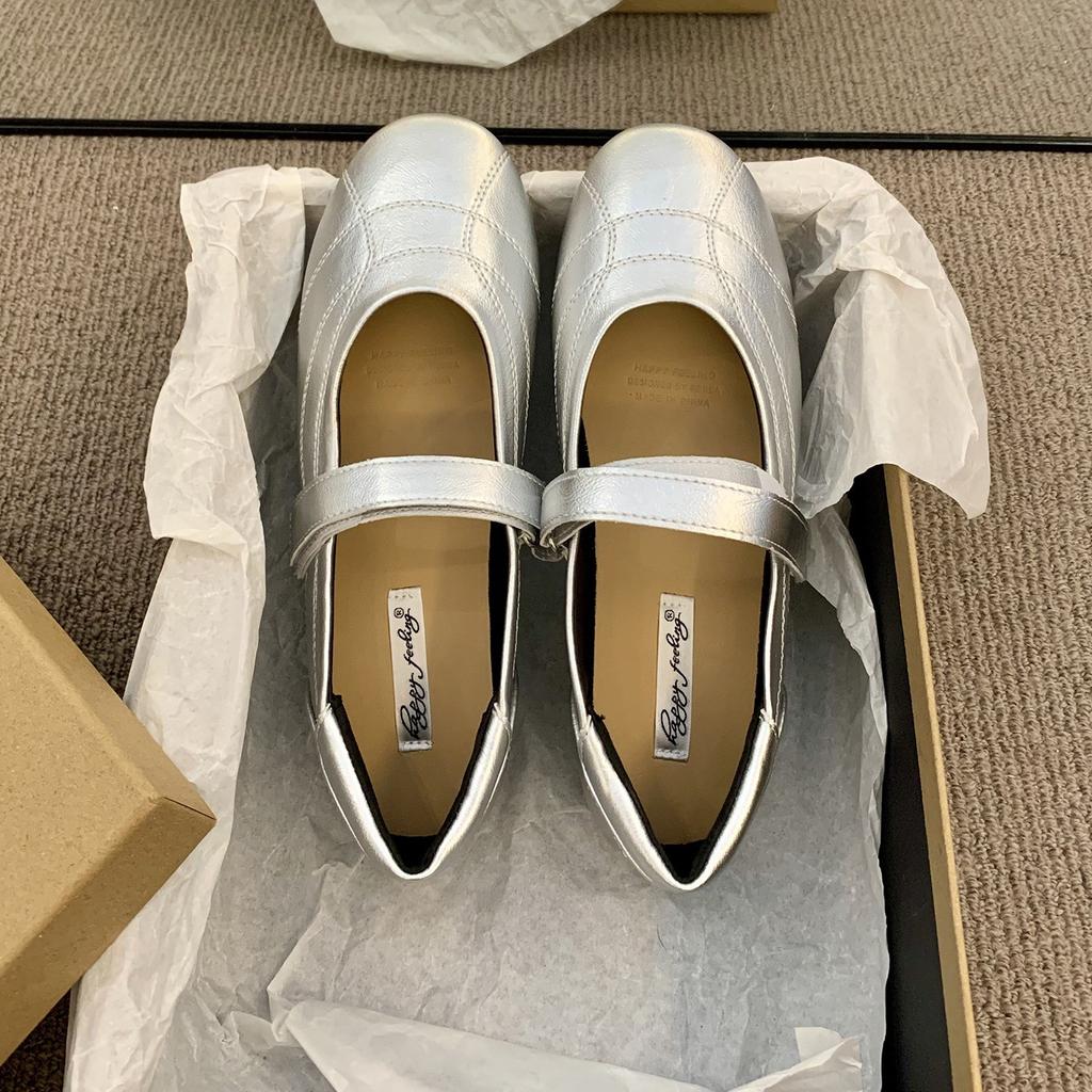 French Evening Wind Versatile Cross Belt Shoes Women's 2025 Spring and Autumn New Ballet Fairy Flat Mary Jane Shoes