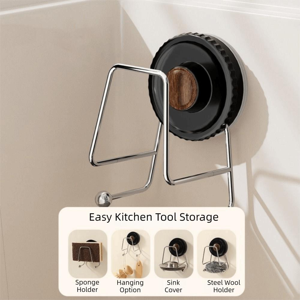 Stainless Steel Suction Cup Sponge Holder Quick Drying Cutting Board Storage Rack  Sink Area