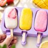 Silikon-Eis am Stiel Form Set mit 3 Fächern für hausgemachte Eis am Stiel und Eisriegel Flexible Antihaft-Gefrorene Dessertform mit Stielen im Lieferumfang