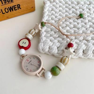 Bonbonfarbenes Armbanduhr Handgefertigte Quarzuhren Niedliche Armbanduhren für Damen Mädchen
