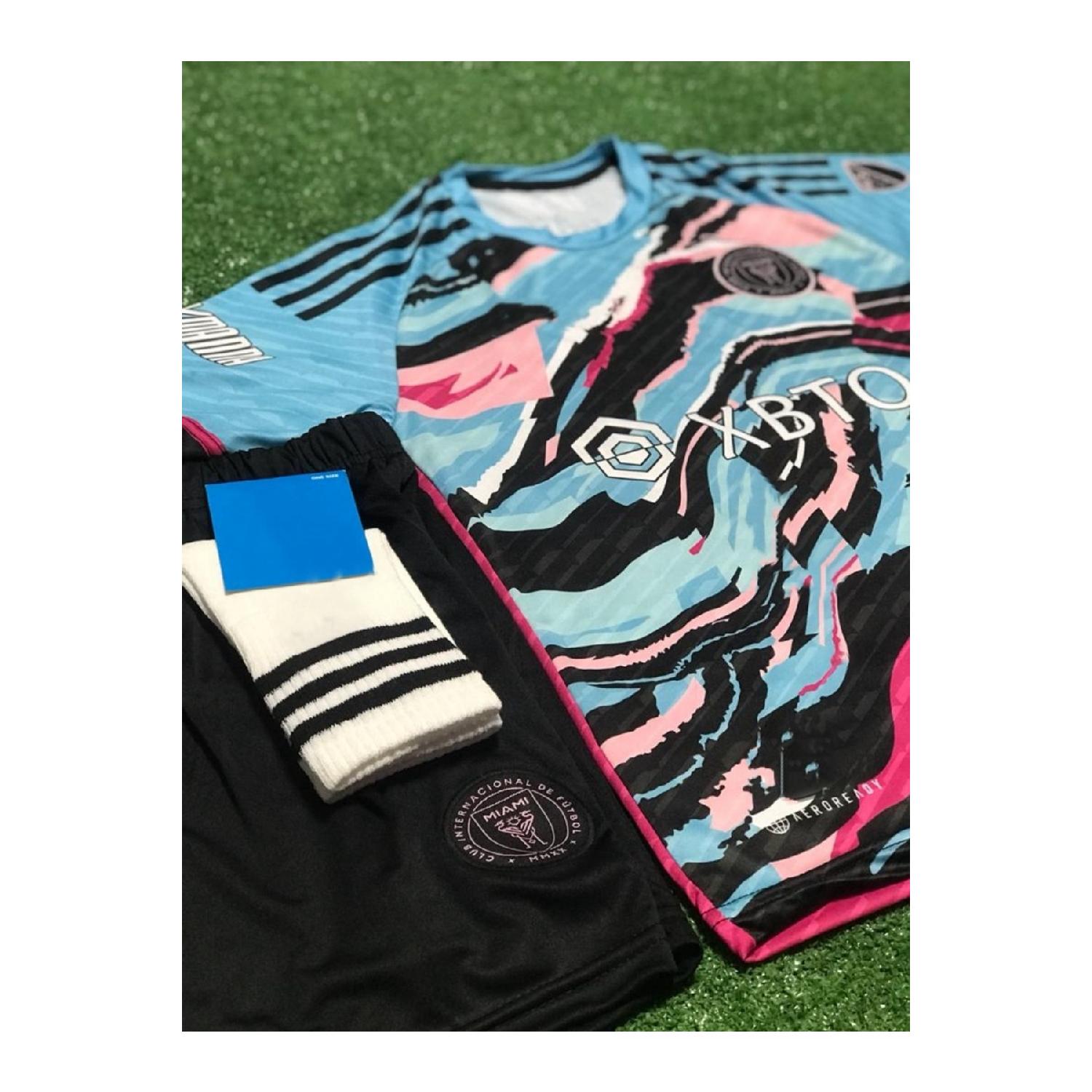 

Lionel Messi Inter Miami Special Design Детский трикотаж, комплект из трех предметов, шорты, носки, трикотаж [синий]