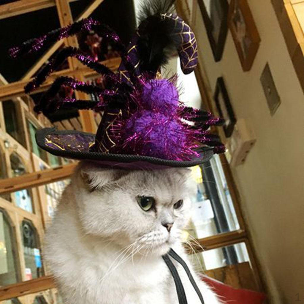 Cat Halloween Costumes Pet Supplies Small Dog Witch Hat Wizard Cap 2
