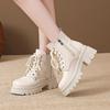 British Martin boots women's autumn and winter new casual fashion locomotive short boots women's thick-soled lace-up leather boots women