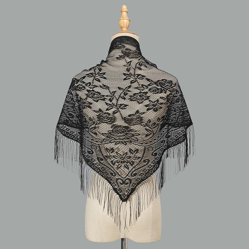 White Spanish Mantilla Lace Catholic Veil Chapel Scarf For Church Shawl Head Covering Scarf Shawl Muslim Woman Veil 60*145cm