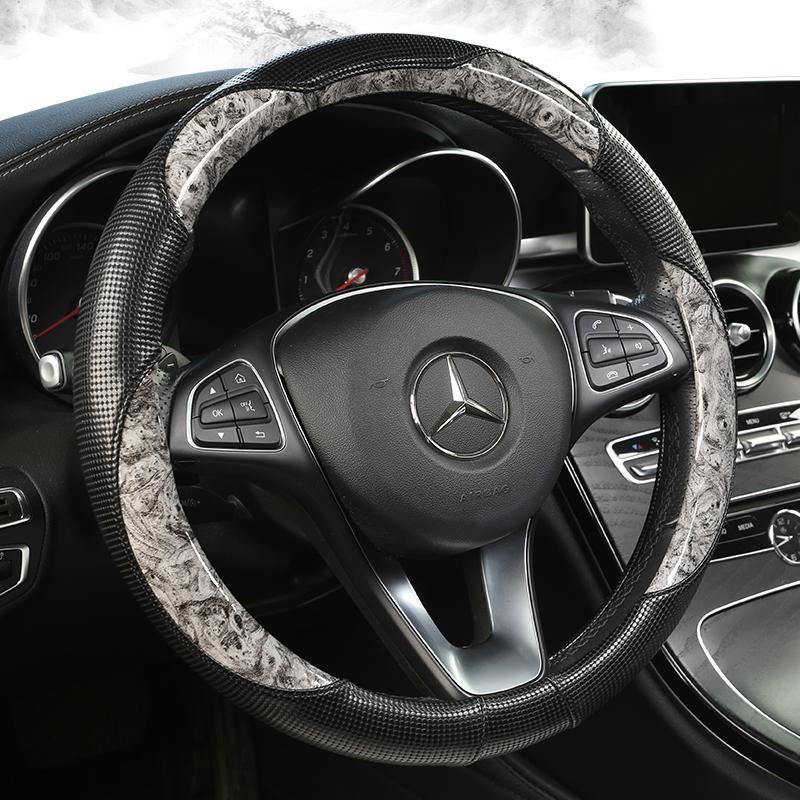 New Panda Peach Wood Steering Wheel Cover Anti-slip Wear Four Seasons Universal Round Handle Cover