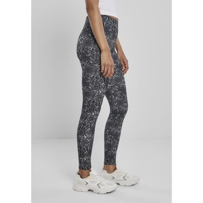 Legging Femme - Urban Classics - AOP - Noir/Blanc - Grandes Tailles