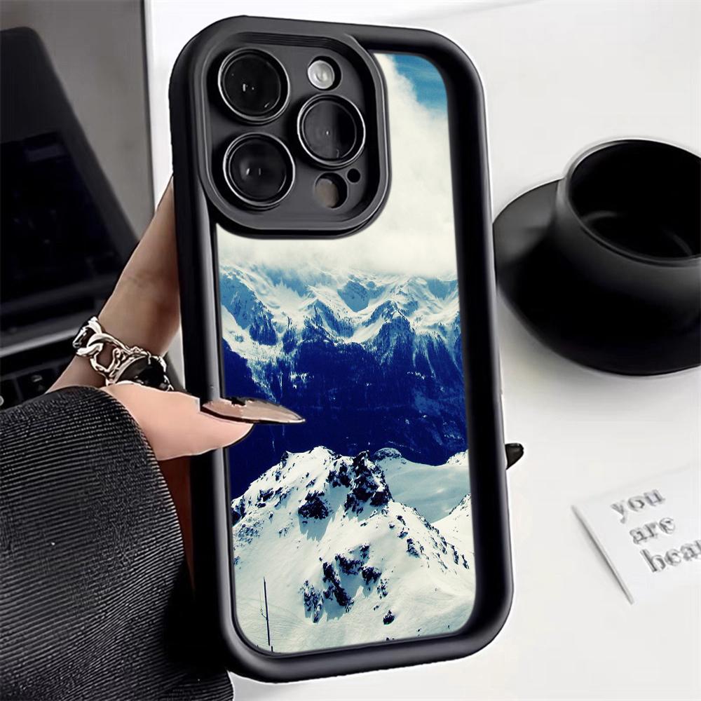 LZ25 Mountain Peak Forest Snow Silicone Phone Case for Infinix Smart 9 Hot 40i Tecno Camon20 Moto G22 G30 OnePlus Google Pixel 9 Shockproof Back Cover