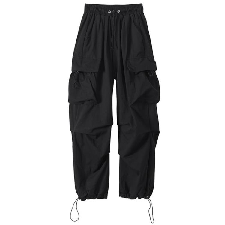 Women's Workwear Trousers Loose-fitting Slimming Wide-leg Sports-style Long Trousers – Versatile Casual Straight-leg Cuffed Trendy