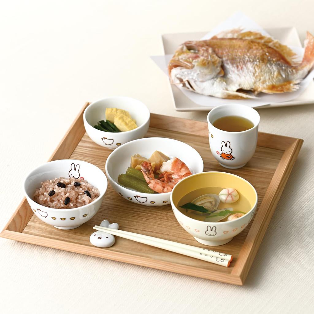 Dick Bruna tableware set for starting microwave dishwasher Inglaze Kokko parent and made in Japan 417721 "Miffy" Children's set, 8-piece meals, safe,