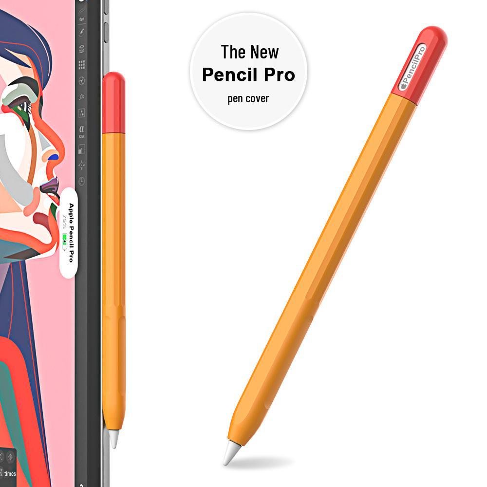 Apple Pencil Pro 4th Gen Silicone Protective Cover - Full Wrap, Color Block Design