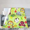 Super Soft Keroro Frog Cartoon Throw Blanket Premium Fleece Flannel Lightweight Bed Blanket Super Cozy Blankets All Season Use