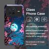 Moon Cherry Blossom Pattern Scenery Tempered Glass Phone Case for OPPO Reno 13 F 12 11 Pro 10 SE Find X3 Lite X5 A79 A58 Covers