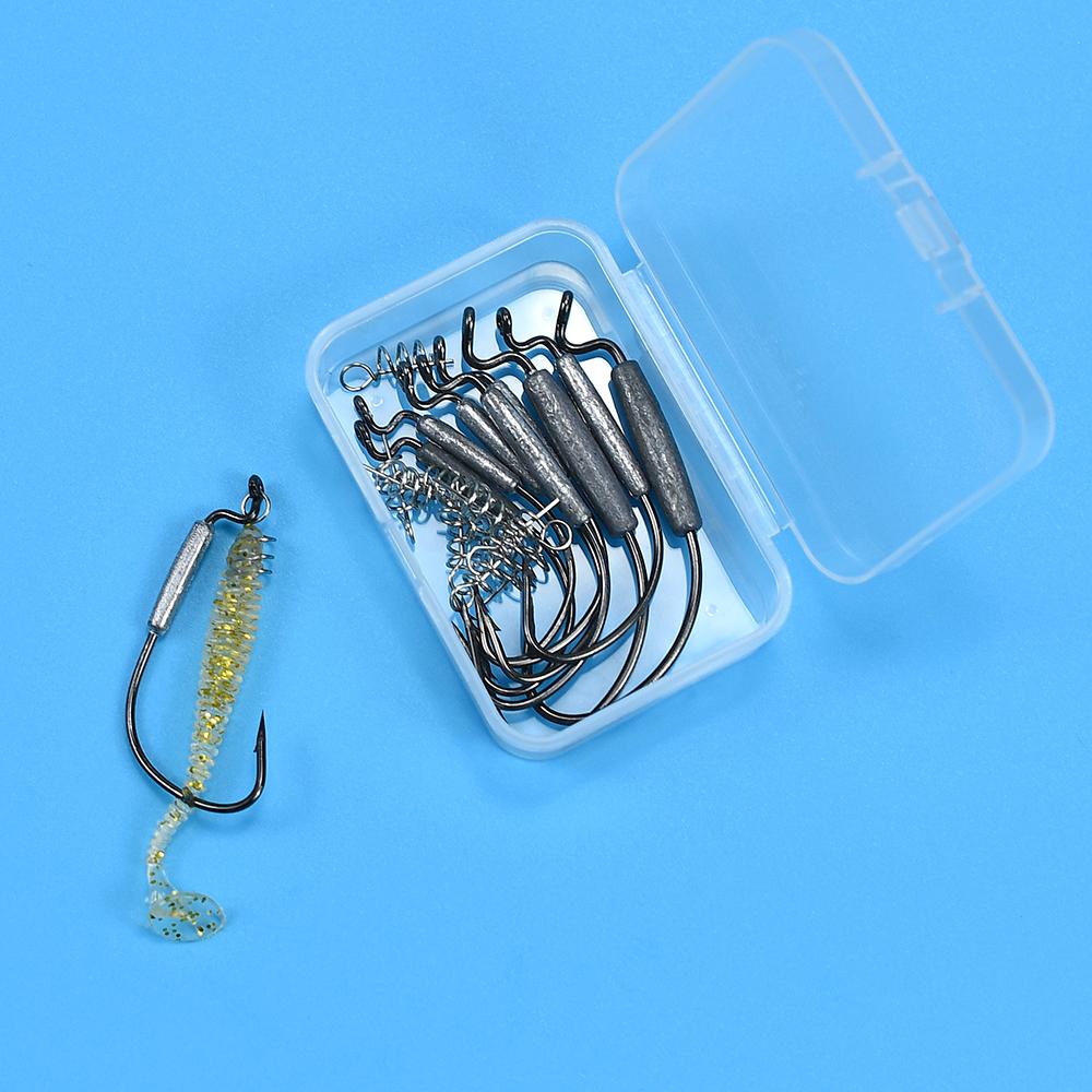 18Pcs Set Jig Crank Head Barbed Hook 1.8g 2g 3g 6g Soft Lure Worm Offset Fishhook Spring Lock Pin Fishing Tackle Accessories