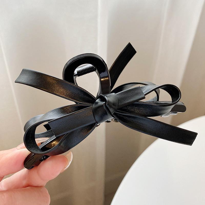 

Элегантный ретро-кожаный зажим для бигуди - небольшой, роскошный и модный аксессуар для волос F655 чёрный