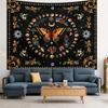 1pc Butterfly, Moon, Flower Tapestry, Plant Flower Bohemian Tapestry, Bedroom Aesthetics Retro Moonphase Starry Sky Tapestry
