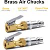 SAFELIFE Brass Air Chuck Closed Flow Tire Chuck Heavy Duty Lock On Tire Inflator Chuck With Clip