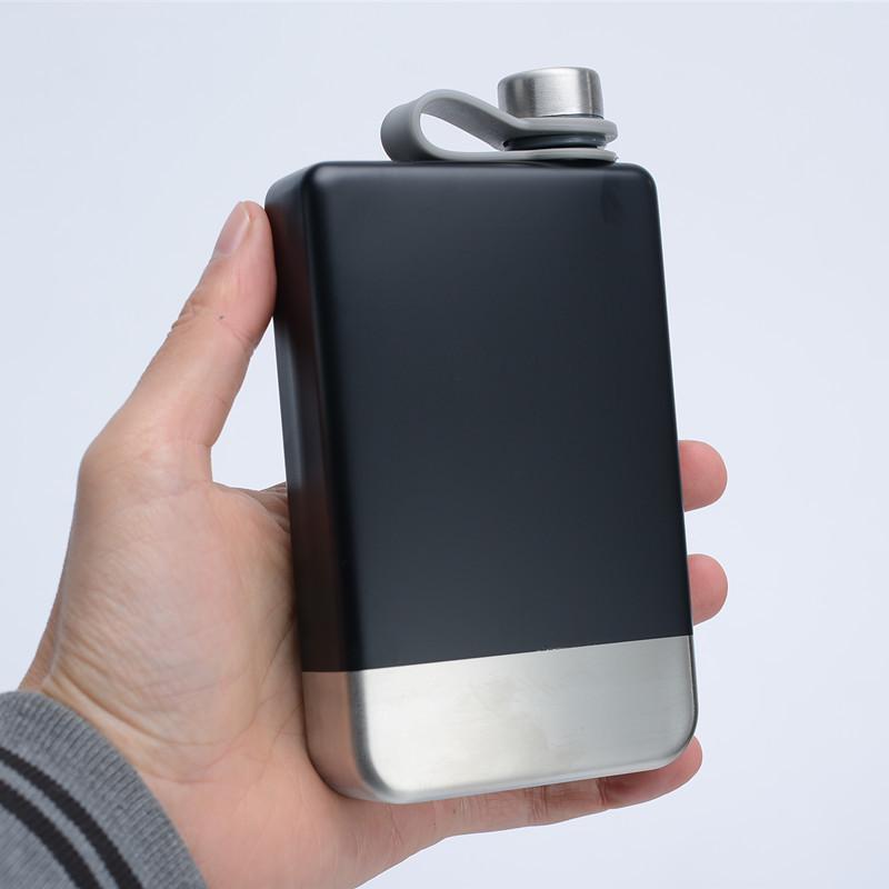 9oz Stainless Steel 304 Food Grade Hip Flask - Square, Thickened, Portable, Outdoor Barware.