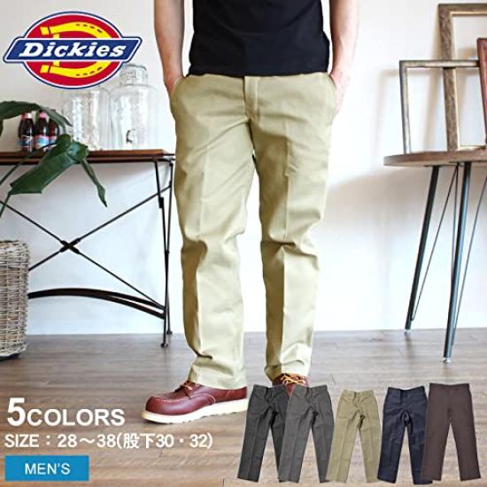 Dickies Work Pants 873 Slim Straight Mens Chino Pants Black WP873BK