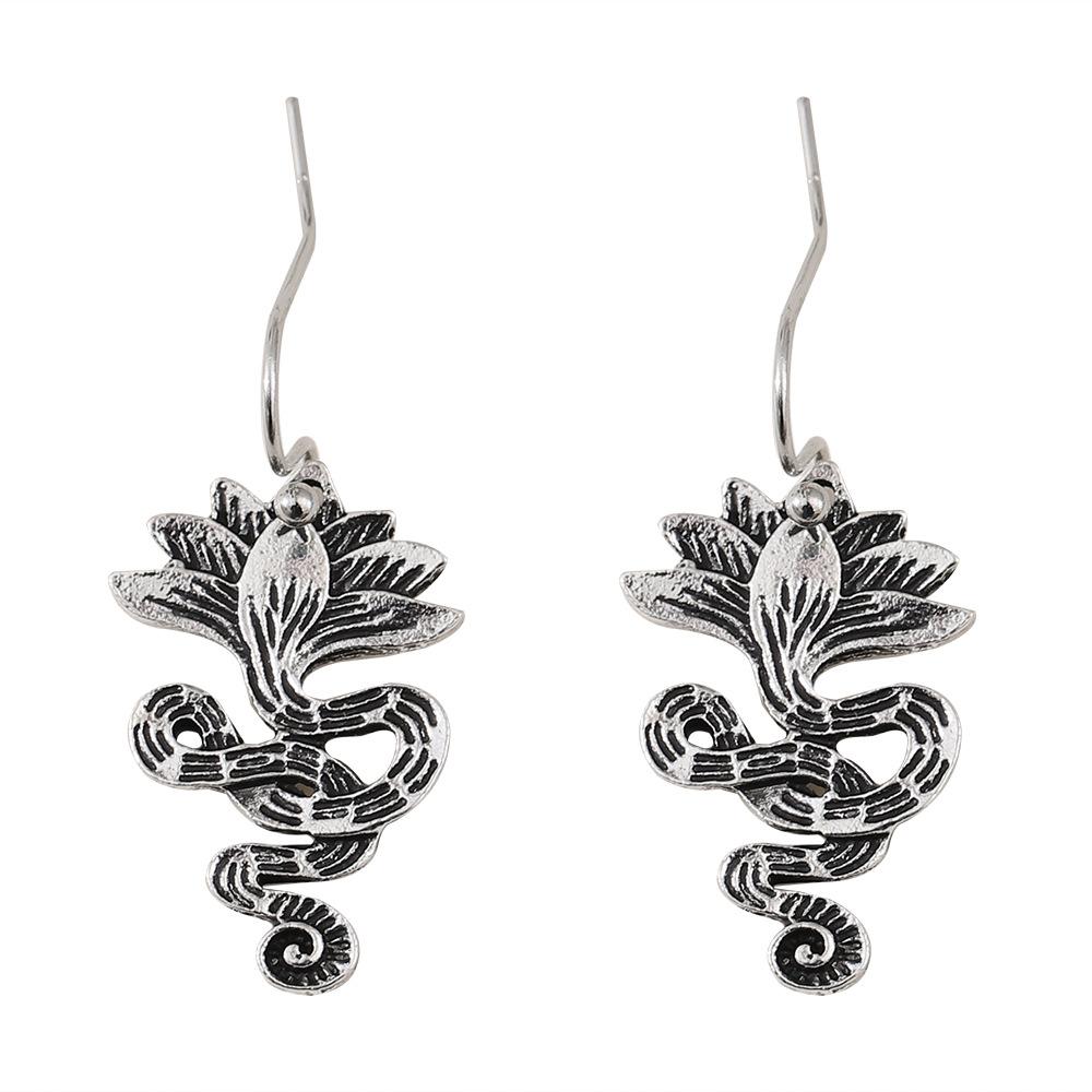 

Серьги-змеи в стиле ретро в стиле лотоса в богемном стиле, серьги в темпераментной обертке