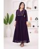 Women Designer Georgette V-Neck Gown Kurta Indian Bollywood Anarkali Top Tunic Kurti
