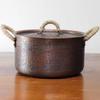 Vintage Copper Pot,Handcrafted Hot Pot Food Cooking Utensil for Boiling,Simmering and Pasta Stewing,With Lid 18 Cm Handheld Pots