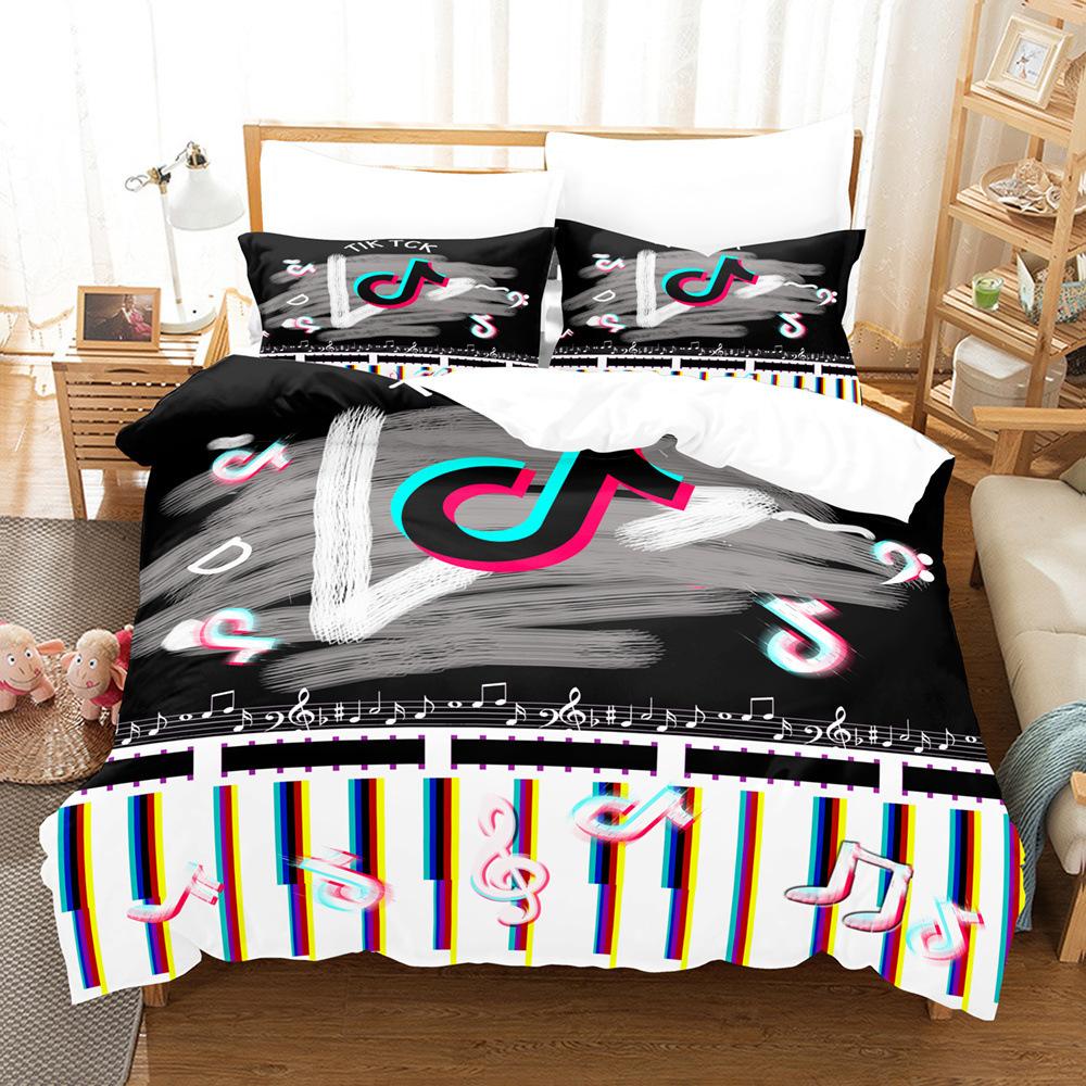 

3D Digital Cartoon Printing Bedding Three-Piece Microfiber Duvet Cover 140 * 210CM single cover
