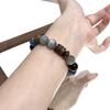 Natural Crystal Sandalwood Beaded Bracelet Retro Minimalist Style Unisex Jewelry