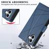 For iPhone 17 Phone Case Line Imprint Leather Wallet Cover with Wrist Strap